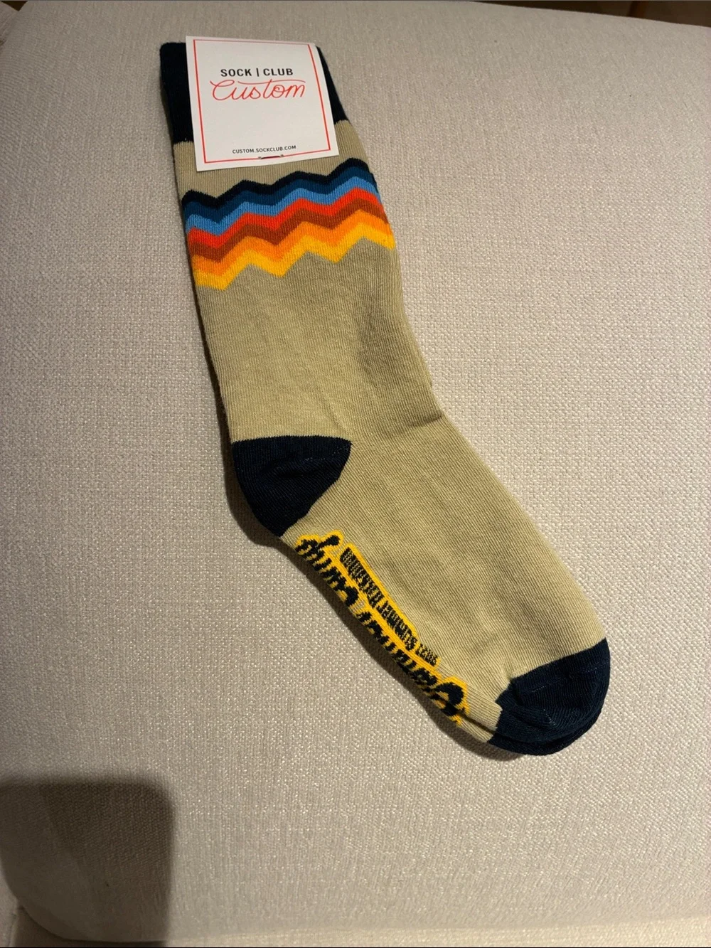 Men’s Tan Chevron Casual Socks